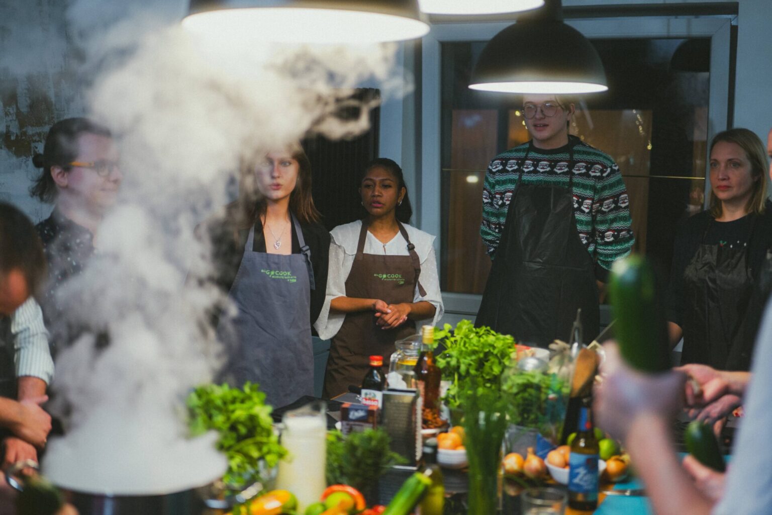 firmowa wigilia w kuchni