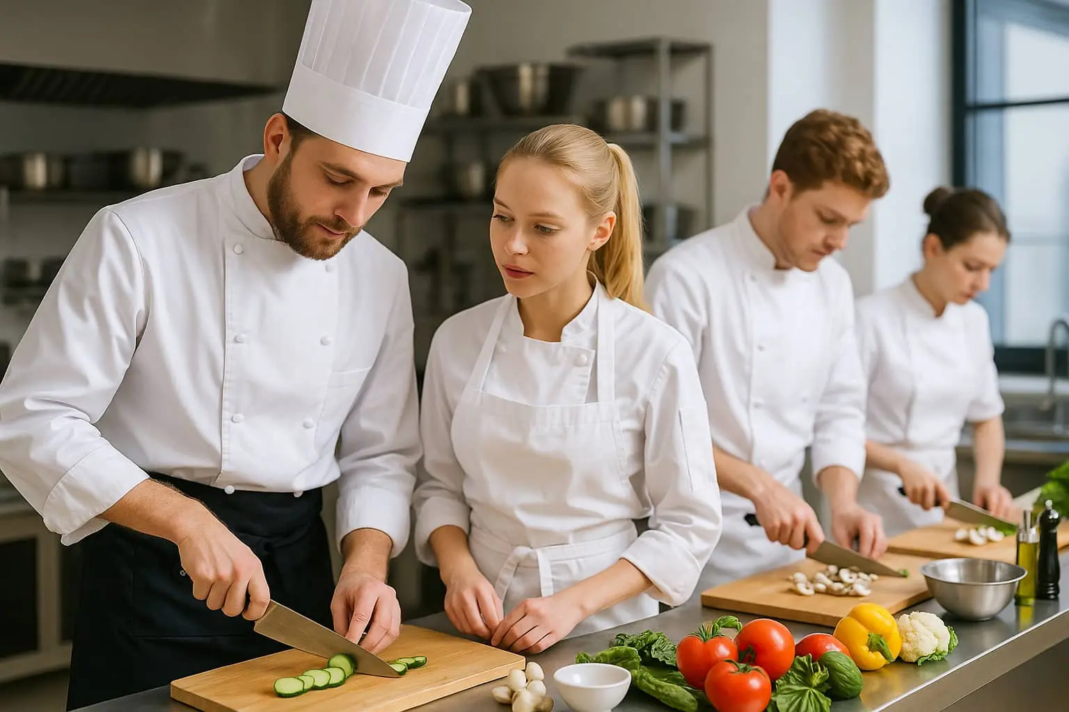 podczas kursu kucharskiego