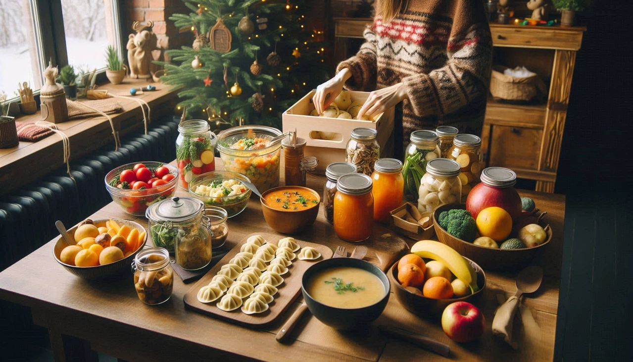 produkty spożywcze w kuchni podczas gotowania