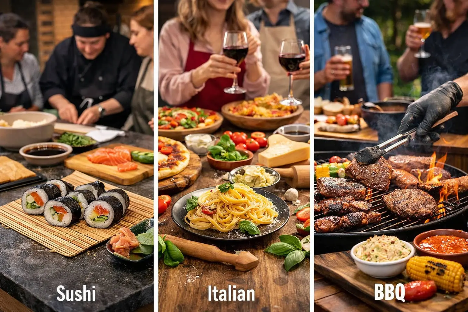 Read more about the article Warsztaty sushi vs warsztaty włoskie vs BBQ: co wybrać na event firmowy? Porównanie ‘dla normalnych ludzi’